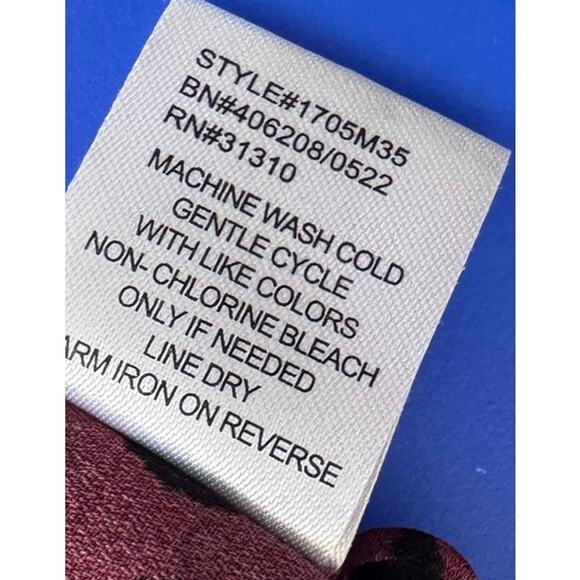 Fortune + Ivy Medium Cap Sleeve Top Animal Print Burgundy Red - Picture 4 of 8